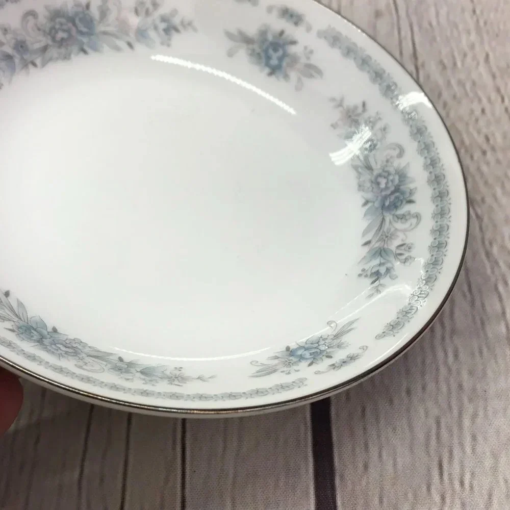 vtg Christine Blue Flowers by FINE CHINA OF JAPAN 3pc Fruit/Dessert bowl cottage